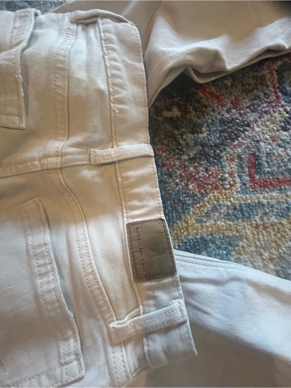 American Eagle Outfitters High Rise Jeans in Light Cream